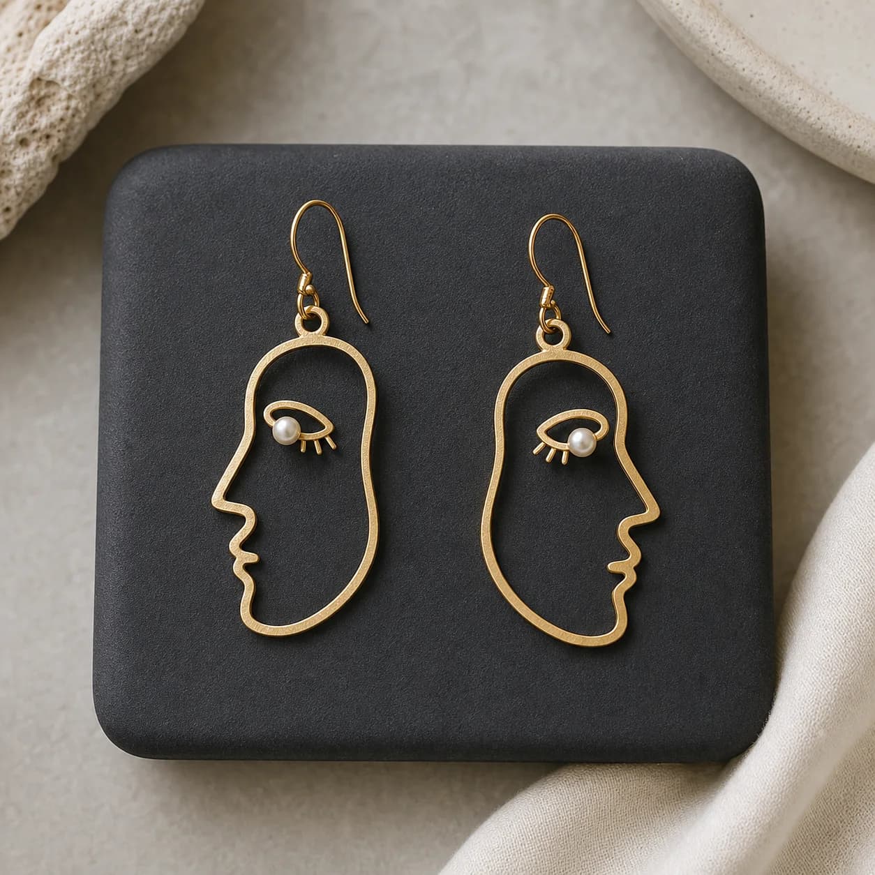 Artistic Face Drop Earrings