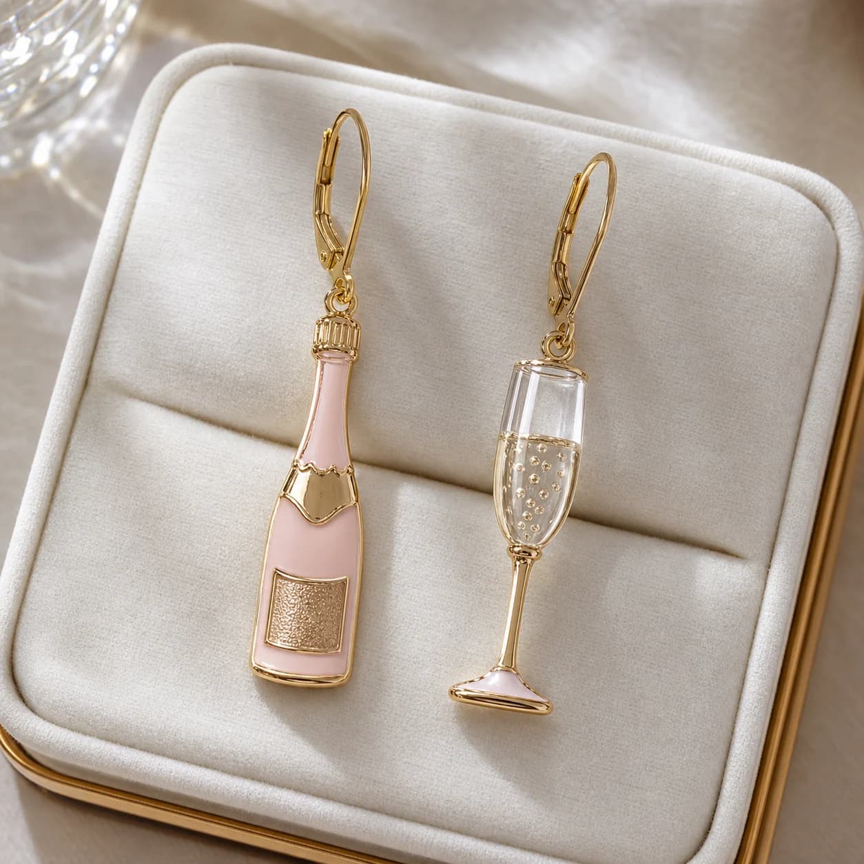 XOCARTIGE Champagne Bottle Earrings