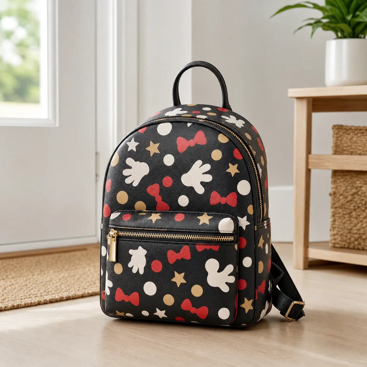 Loungefly Mickey & Minnie AOP Mini Backpack
